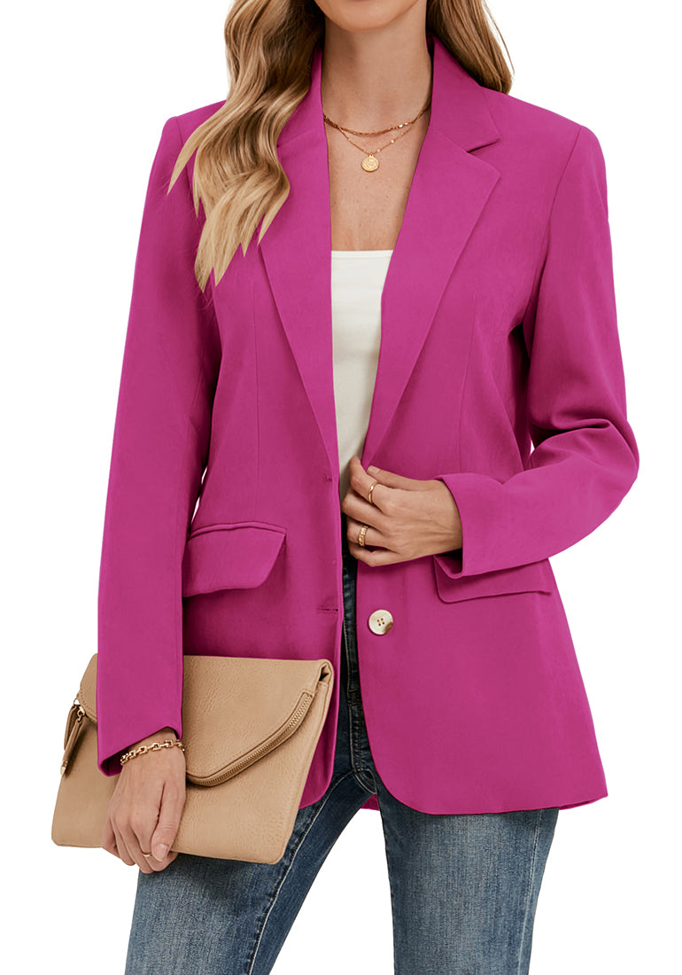 Lilac Rose Women's Classic Twill Loose Fit Business Casual Blazer – Lookbook  Store