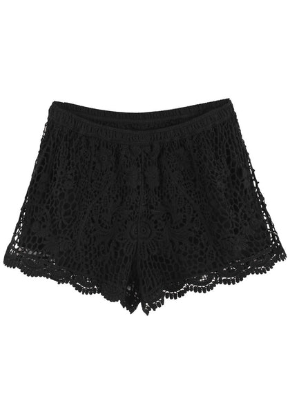 Floral Black Crochet - Shorts | Lookbook Store