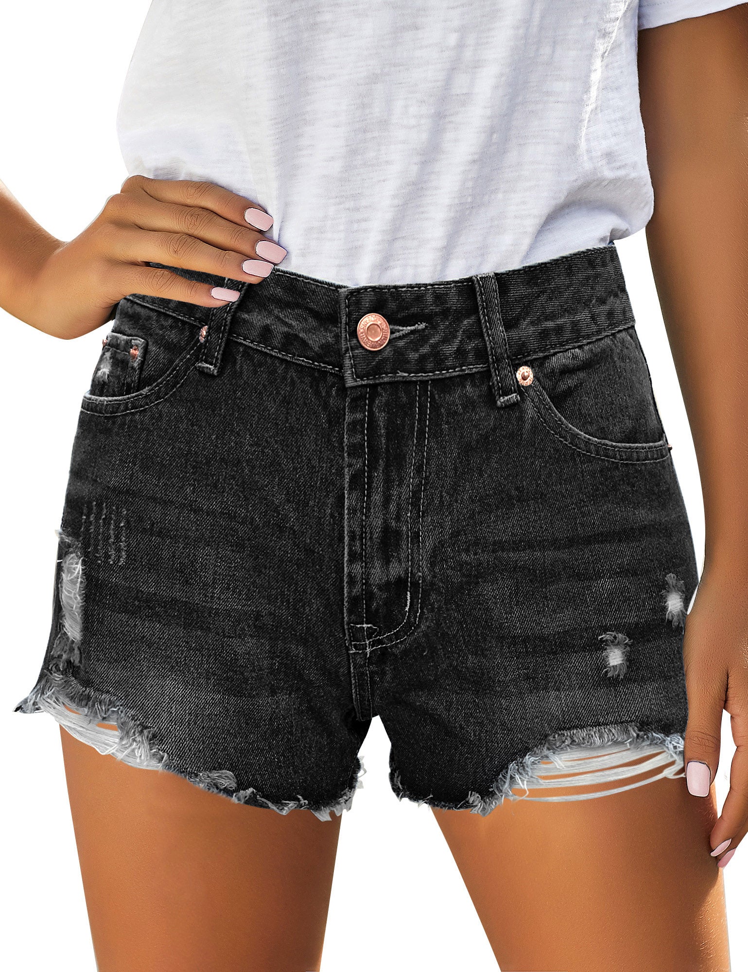 Buy online Women Black Denim Shorts from Skirts & Shorts for Women by  Angelfab for ₹689 at 51% off | 2024 Limeroad.com