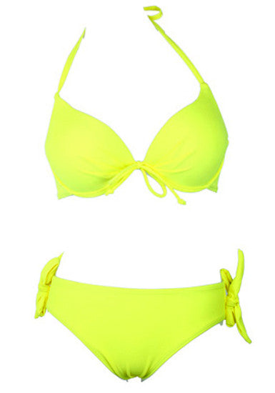 Tie Halter Bikini - Neon Green - Swimwear | Lookbook Store