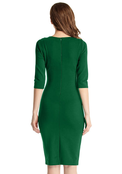 Green Classic Bodycon Midi Dress | Lookbook Store