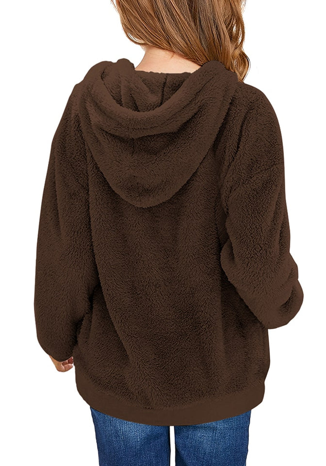 brown fuzzy hoodie