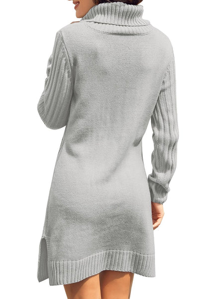 LookbookStore Women's Casual Long Sleeve Turtleneck Knit Long Pullover ...