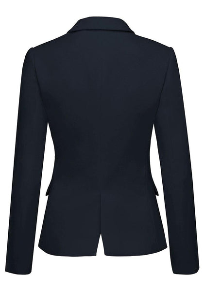 Navy Leopard Lining Back-Slit Notched Lapel Blazer | Lookbook Store