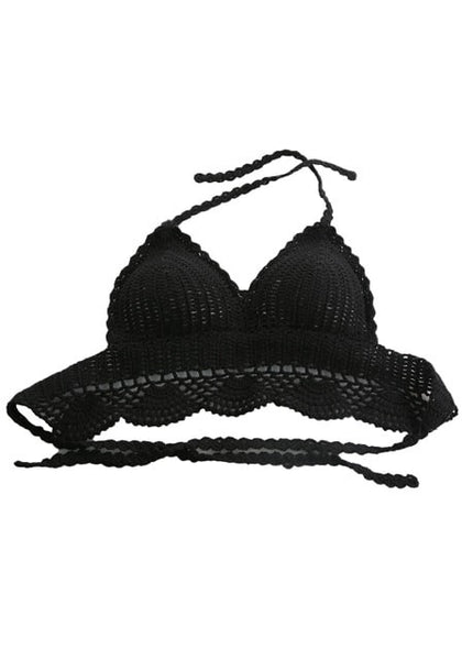 Black Crochet Bralette Top | Lookbook Store