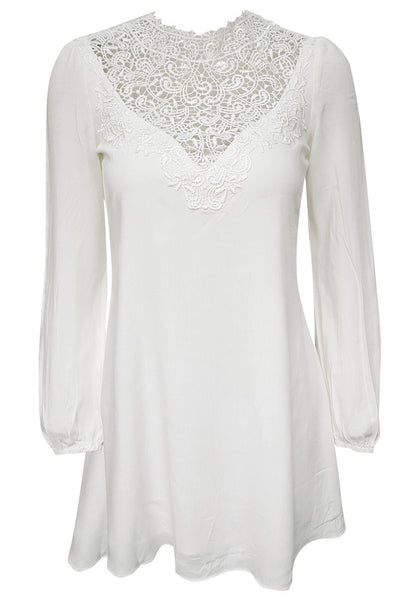 White Paisley Lace Dress | Lookbook Store