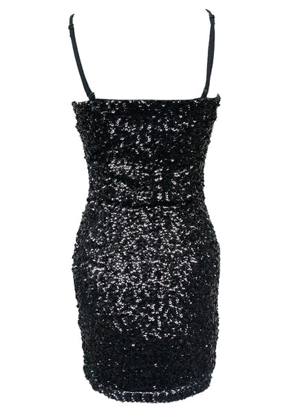 Black Sequin Slip Dress | Lookbook Store