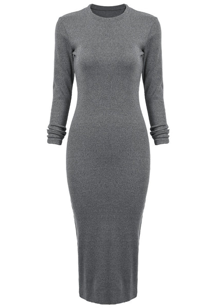 Dark Grey Midi Dress | Lookbook Store