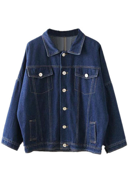 Dark Blue Classic Denim Jacket | Lookbook Store