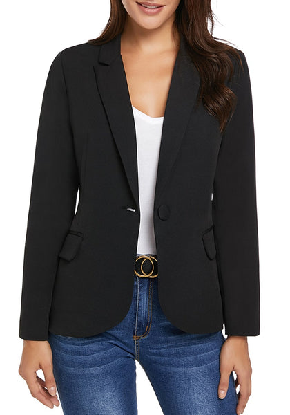 LookbookStore Womens Notched Lapel Pockets Button Work Office Blazer J ...