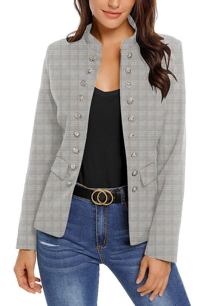 LookbookStore Women Casual Blazer Long Sleeve Open Front Button Work J ...