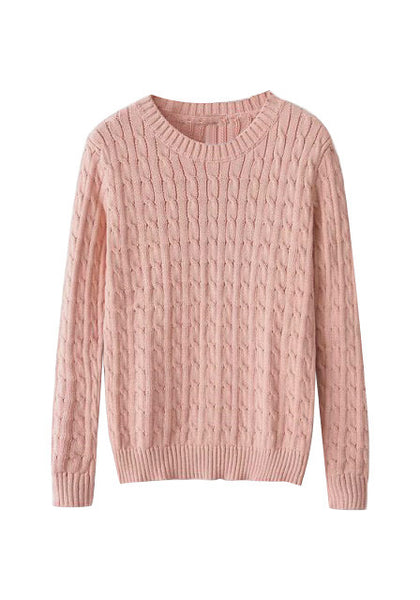 Pink Cable Knit Pullover | Lookbook Store