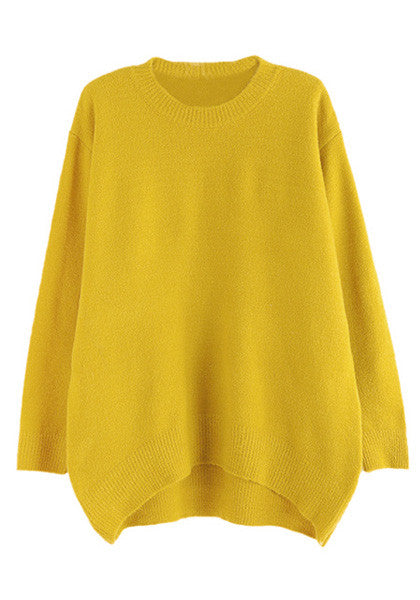 Yellow Oversized Knit Sweater | Lookbook Store