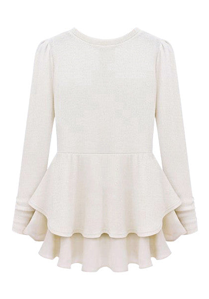 White Peplum Ruffled Top | Lookbook Store