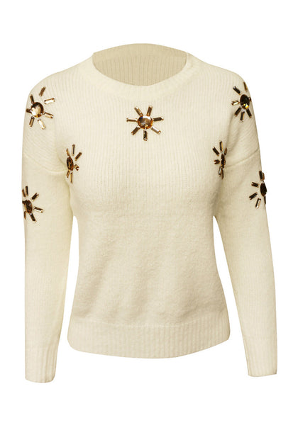 Beaded Knit Sweater | Lookbook Store
