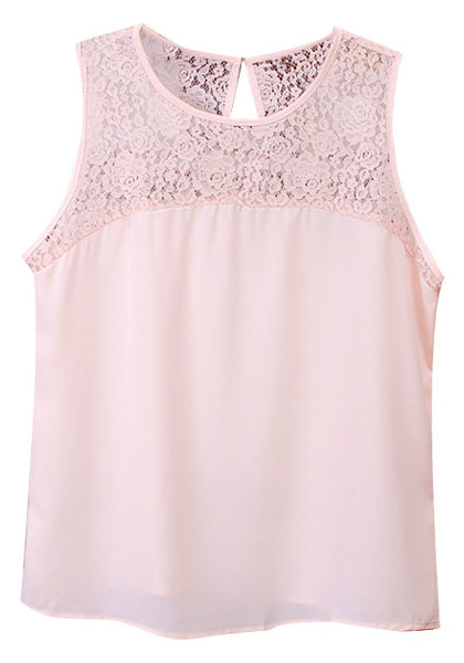 Pink Lace Tank Top | Lookbook Store