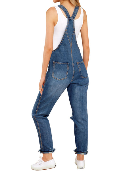 LookbookStore Women's Casual Stretch Denim Bib Overalls Pants Pocketed ...