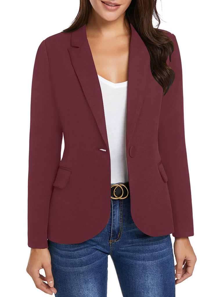 LookbookStore Womens Notched Lapel Pockets Button Work Office Blazer J ...