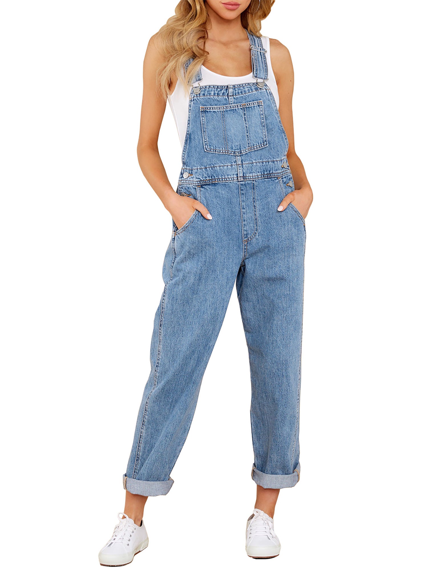 LookbookStore Women's Casual Stretch Denim Bib Overalls Pants Pocket J ...