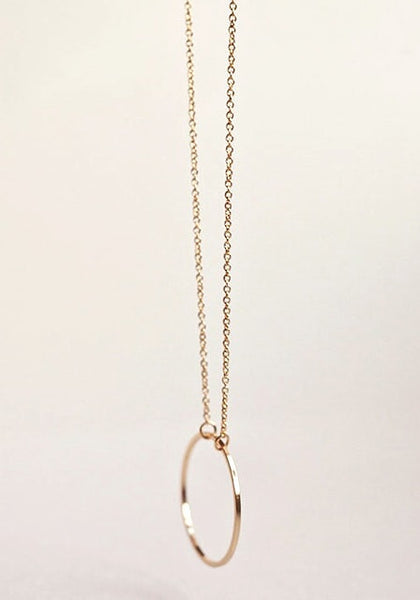 Gold Circle Pendant Necklace | Lookbook Store