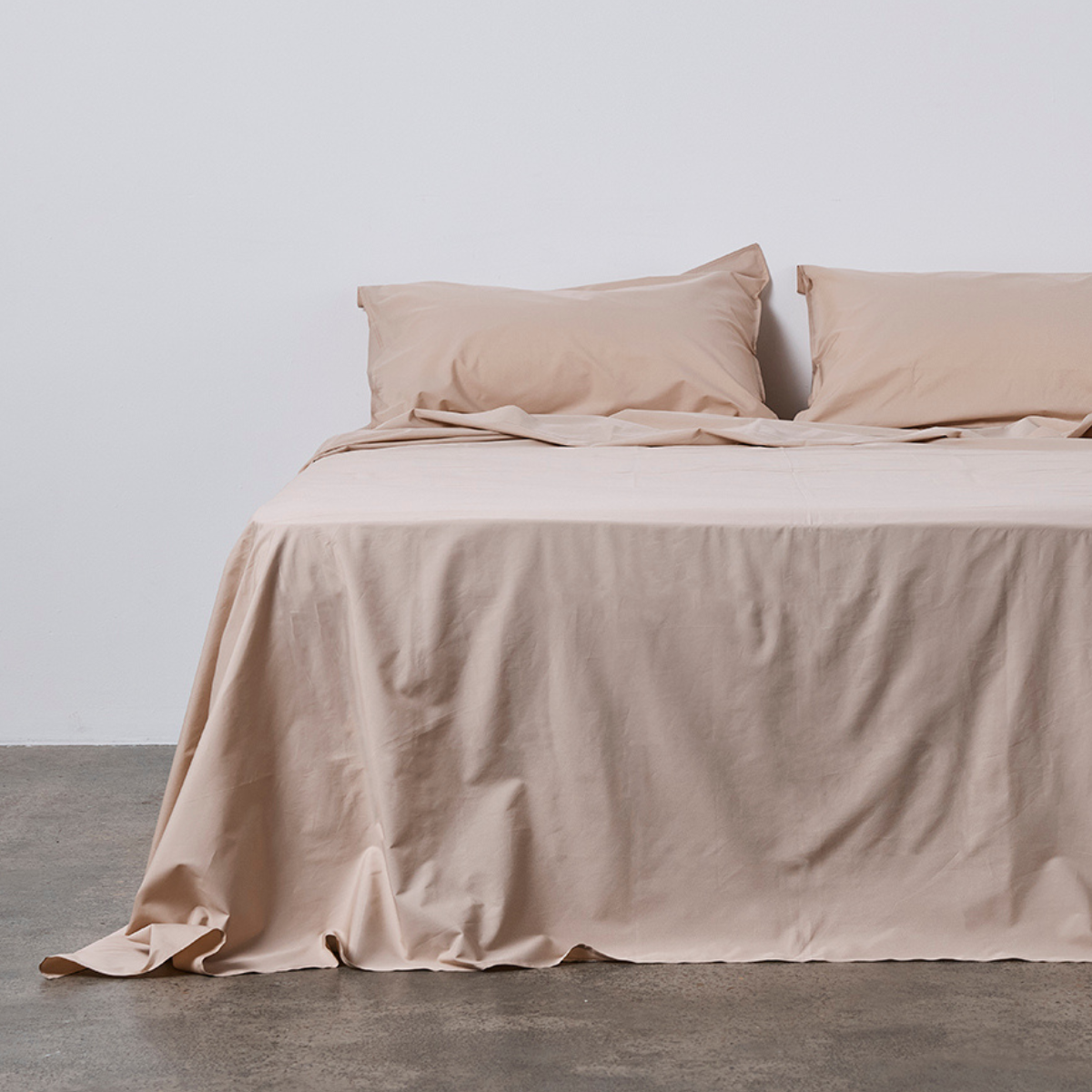 Organic Cotton Percale Flat Sheet in Almond