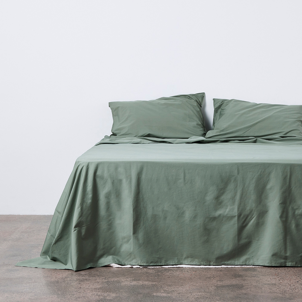 Organic Cotton Percale Flat Sheet in Thyme