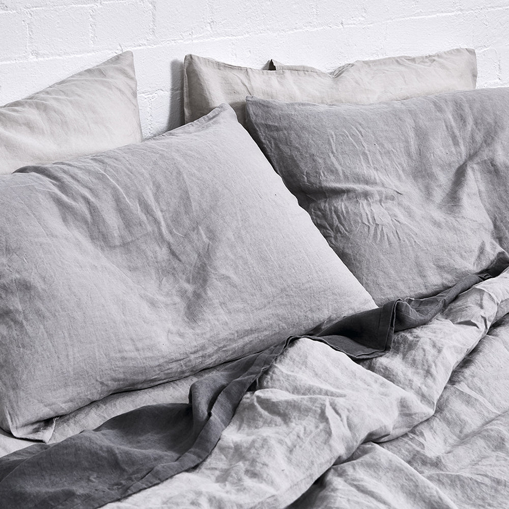 100% Linen Duvet Cover in Cool Grey