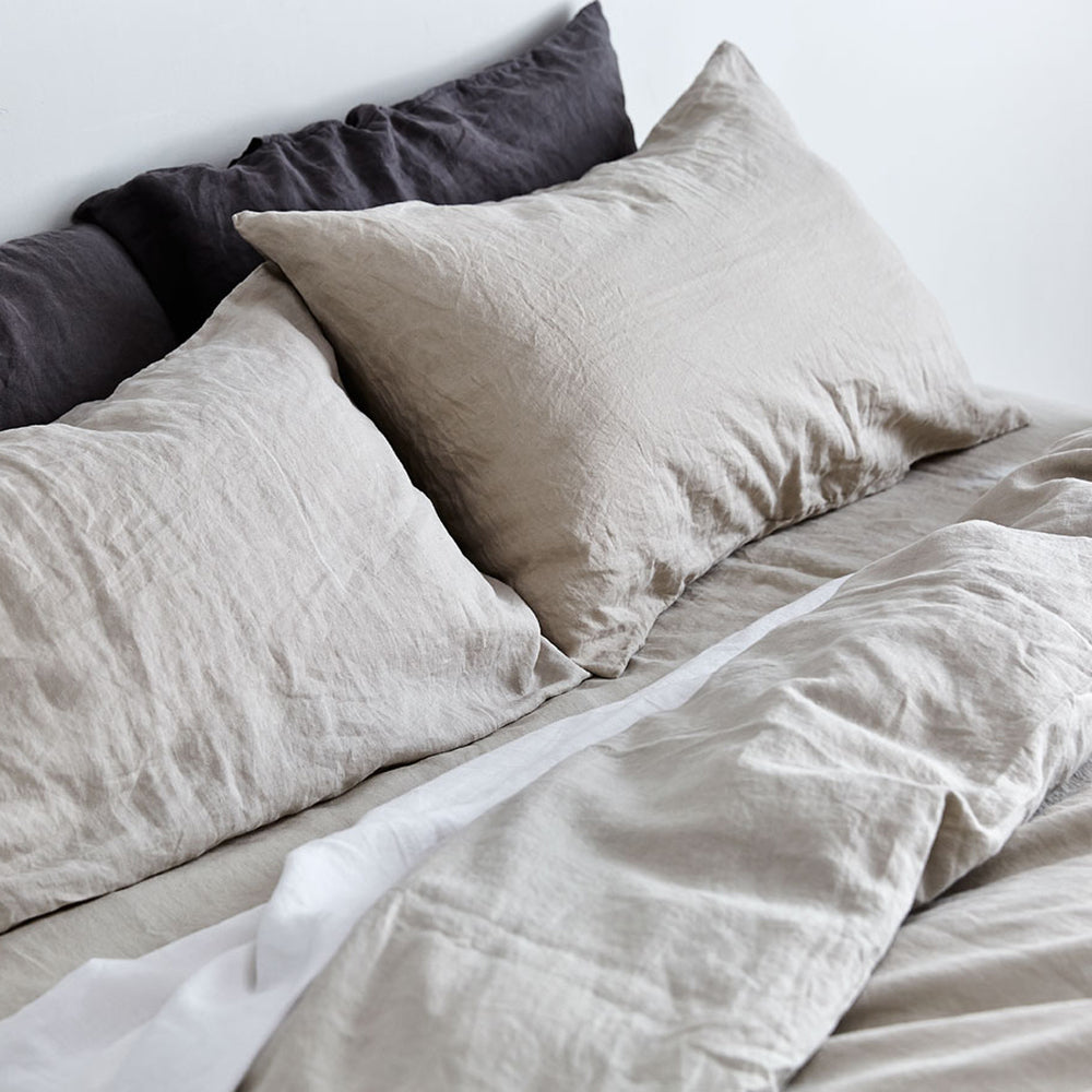 100 Linen Duvet Cover In Dove Grey In Bed Store