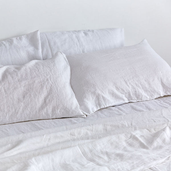 100% Linen Flat Sheet in Stone – IN BED Store