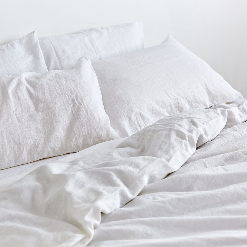 100 Linen Duvet Cover In White In Bed Store