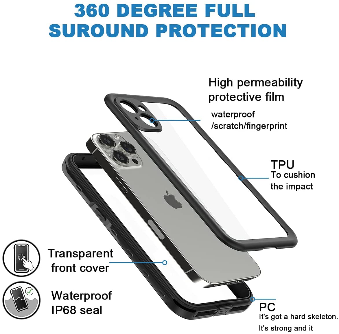 iPhone 13 Pro Waterproof Snowproof Dustproof Shockproof IP68 Certified ...