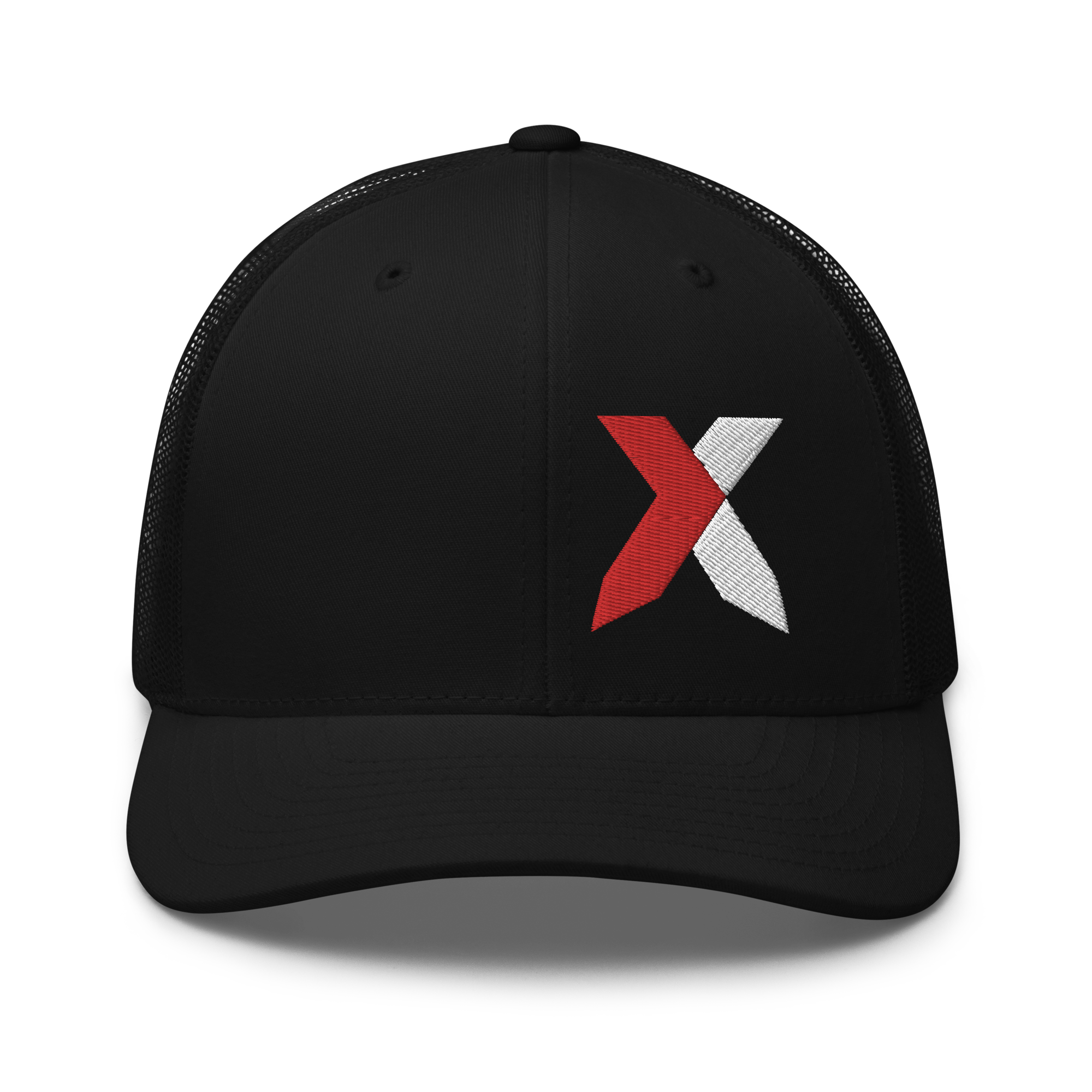 X Red/White Stitch Trucker Cap