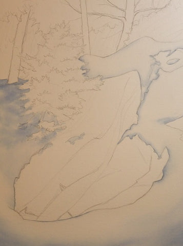 Snow and Stone, work in progress by Karen Richardson