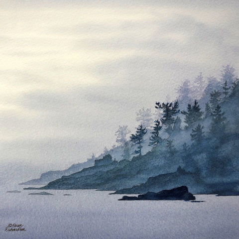 Misty Blues, watercolour by Karen Richardson