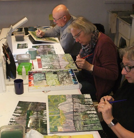 Students in Karen Richardson's watercolour class