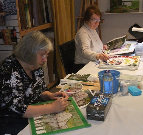 Students in Karen Richardson's watercolour class