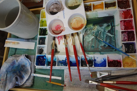 Karen Richardson's paint palette