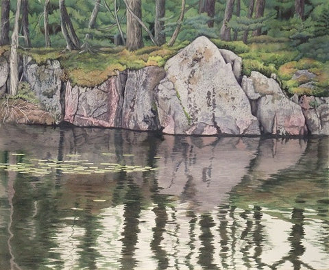 Northern Reflections, watercolour in progress by Karen Richardson