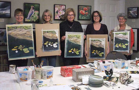 Muskoka Lily watercolour class grads Karen Richardson studio