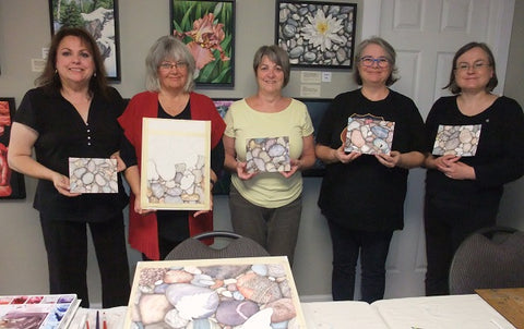 Pebbles 1-2-3 watercolour class at Karen Richardson studio