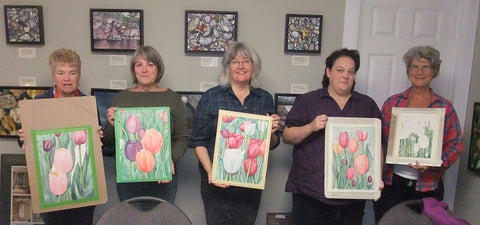 Tulips watercolour class at Karen Richardson studio