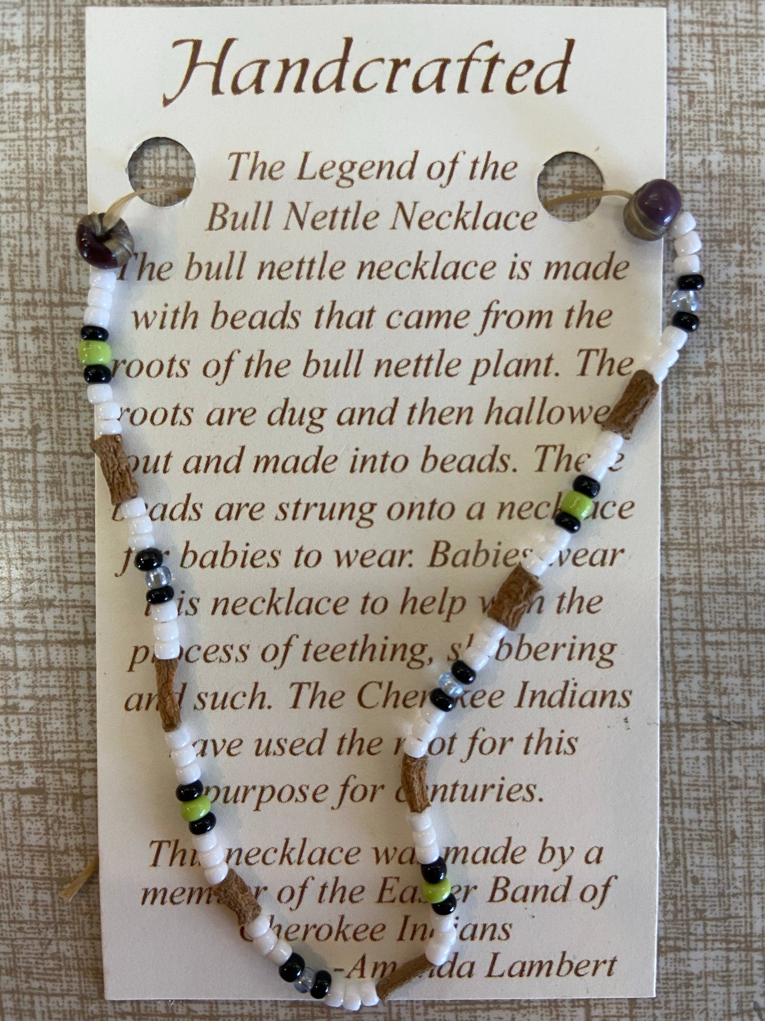 bull nettle root teething necklace