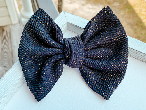 Black and Gold Fabric Bow
