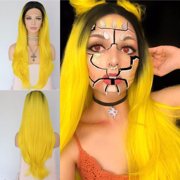 yellow ombre wig