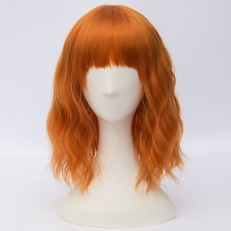 short orange cosplay wig