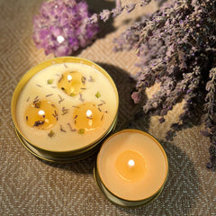 candles in caviar tins