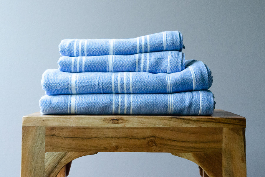 Turkish Towels Kasikci Turkish Towel - Blue, Bath & Grooming