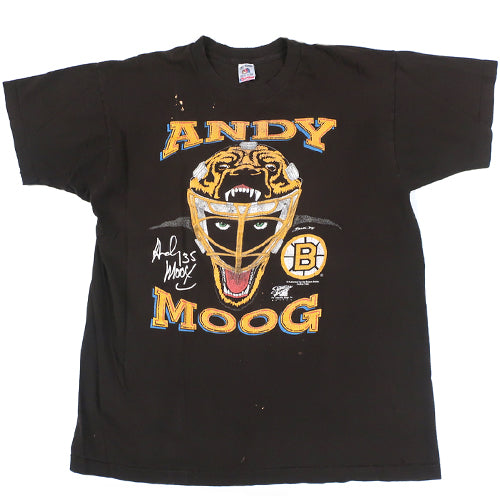 Vintage Andy Moog Boston Bruins T-Shirt NHL Hockey 1991 90s Goalie ...