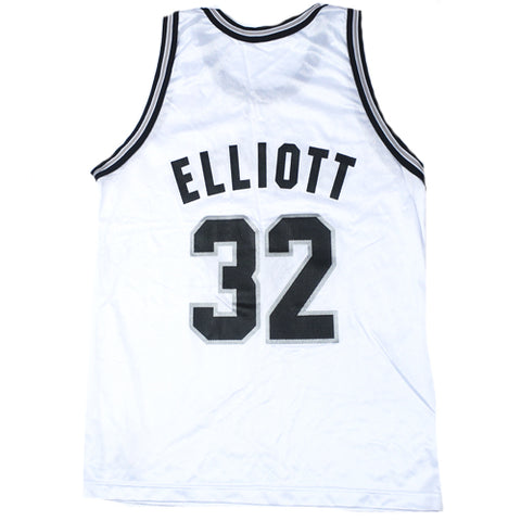 Sean Elliott Signed Spurs Career Highlight Stat Jersey (JSA COA)