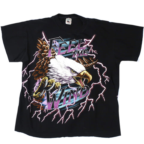 Vintage Feel The Wind T-shirt Eagle Lightning T-shirt 90s Kanye – For ...